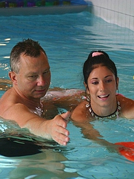 KiloPics presents: Brunette teenage beauty fucked by a horny swim teaching paps