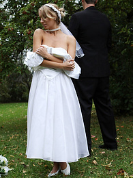 KiloPics presents: Blonde bride Hayley Marie Coppin gets naked on a lawn while taking her vows