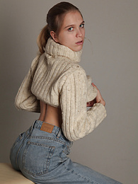 KiloPics presents: Very shy and modest teen girl gets undressed showing off her fresh and natural naked body