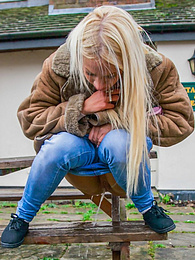 KiloPics presents: Blond hungarian cutie Kiara Lord strips and presents her amazing boobs and ass outdoors