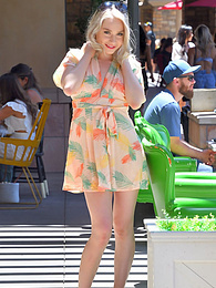 KiloPics presents: Slim american blonde Scarlett Hampton masturbates in a backyard