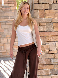 KiloPics presents: Light-Haired american cutie Summer Solstice removes her clothes and toys her twat